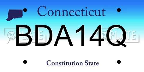 BDA14Q Connecticut License Plate