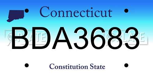 BDA3683 Connecticut License Plate