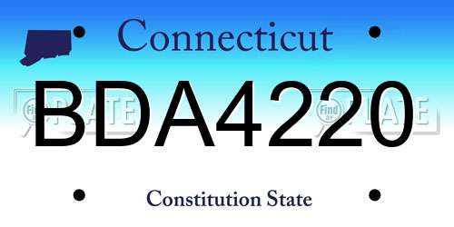 BDA4220 Connecticut License Plate
