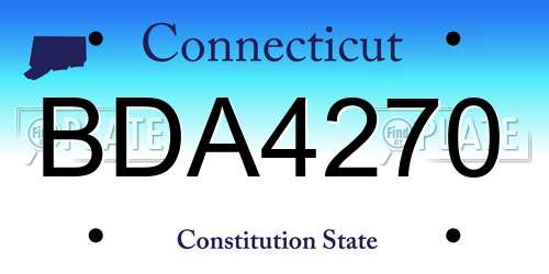 BDA4270 Connecticut License Plate