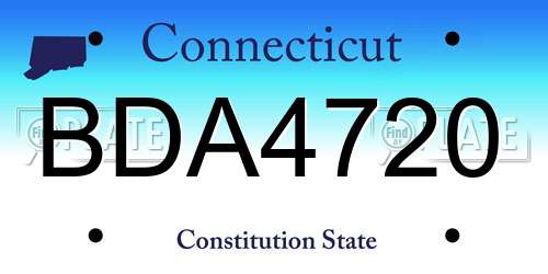 BDA4720 Connecticut License Plate