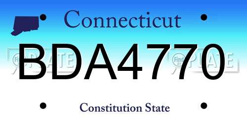 BDA4770 Connecticut License Plate