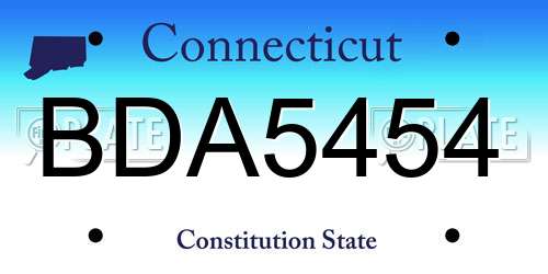 BDA5454 Connecticut License Plate