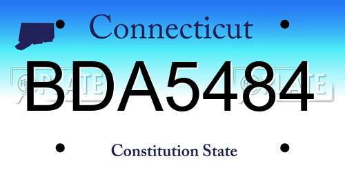 BDA5484 Connecticut License Plate