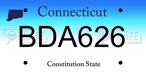 BDA626 Connecticut License Plate