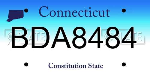 BDA8484 Connecticut License Plate