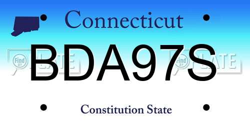 BDA97S Connecticut License Plate