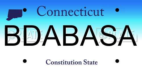 BDABASA Connecticut License Plate