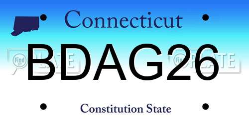 BDAG26 Connecticut License Plate