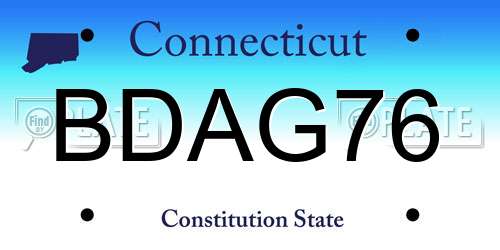 BDAG76 Connecticut License Plate