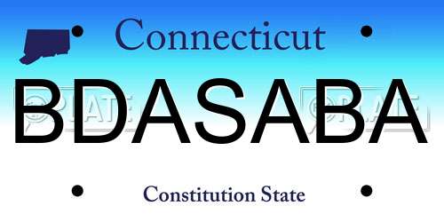 BDASABA Connecticut License Plate