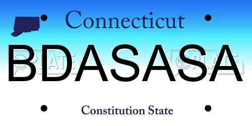 BDASASA Connecticut License Plate