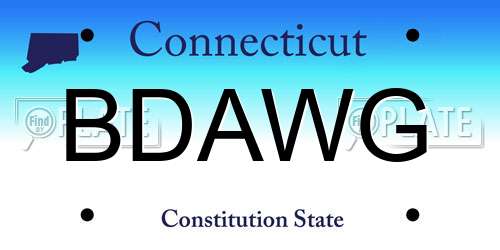 BDAWG Connecticut License Plate