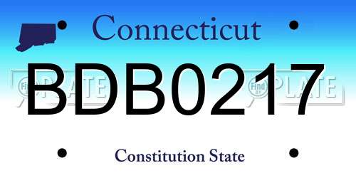 BDB0217 Connecticut License Plate