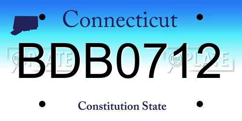 BDB0712 Connecticut License Plate
