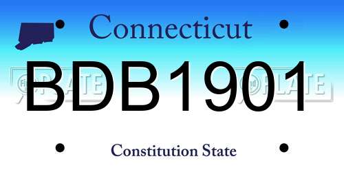 BDB1901 Connecticut License Plate