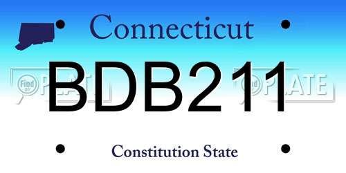 BDB211 Connecticut License Plate