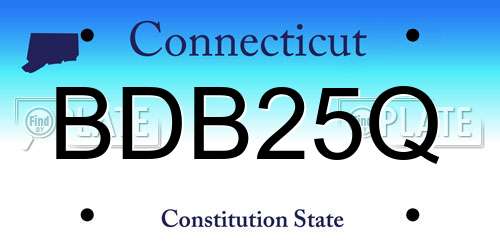 BDB25Q Connecticut License Plate