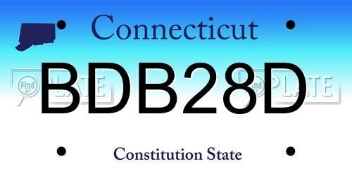BDB28D Connecticut License Plate