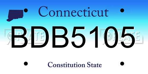 BDB5105 Connecticut License Plate