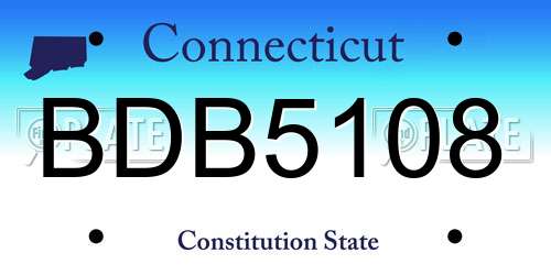 BDB5108 Connecticut License Plate