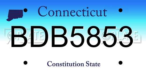BDB5853 Connecticut License Plate