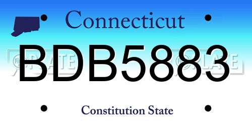 BDB5883 Connecticut License Plate