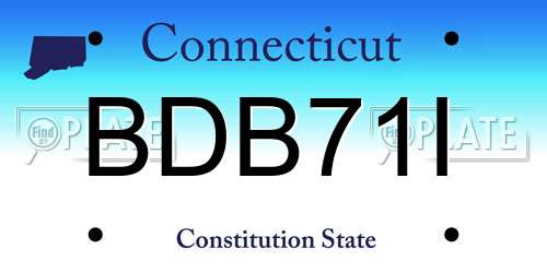 BDB71I Connecticut License Plate