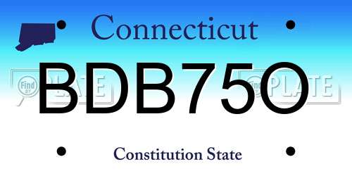 BDB75O Connecticut License Plate
