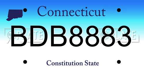 BDB8883 Connecticut License Plate