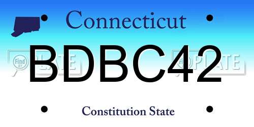 BDBC42 Connecticut License Plate