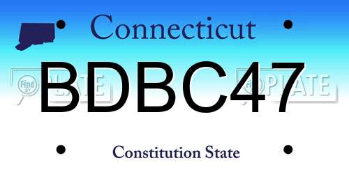 BDBC47 Connecticut License Plate