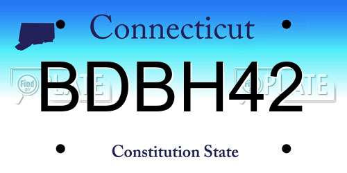 BDBH42 Connecticut License Plate