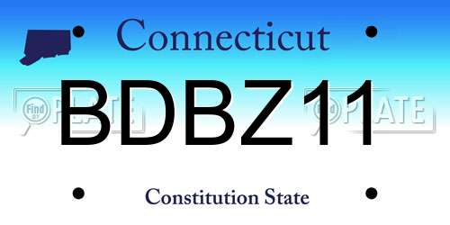 BDBZ11 Connecticut License Plate