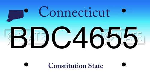 BDC4655 Connecticut License Plate