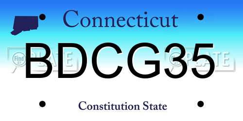 BDCG35 Connecticut License Plate