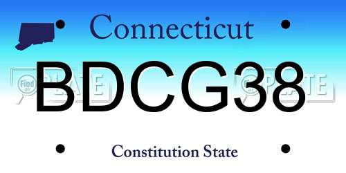 BDCG38 Connecticut License Plate