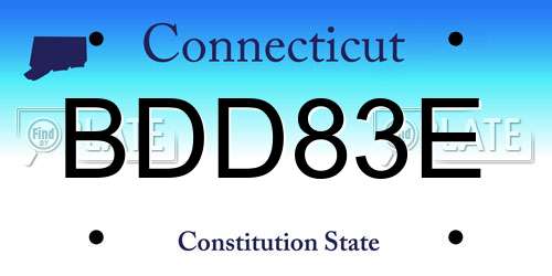 BDD83E Connecticut License Plate
