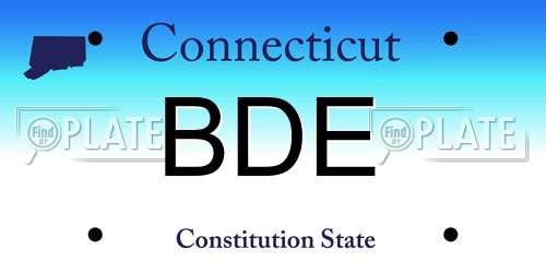 BDE Connecticut License Plate