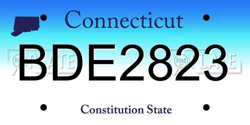BDE2823 Connecticut License Plate
