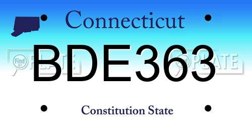 BDE363 Connecticut License Plate