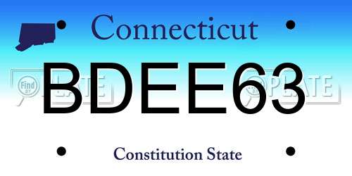 BDEE63 Connecticut License Plate