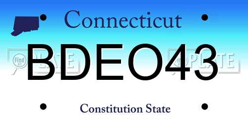BDEO43 Connecticut License Plate