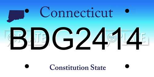 BDG2414 Connecticut License Plate
