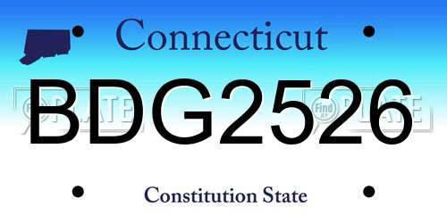 BDG2526 Connecticut License Plate