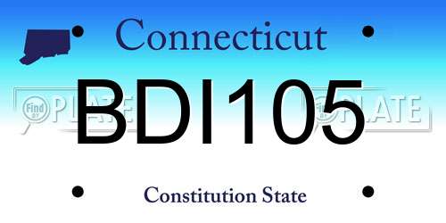 BDI105 Connecticut License Plate