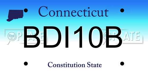 BDI10B Connecticut License Plate