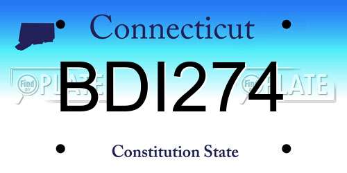 BDI274 Connecticut License Plate