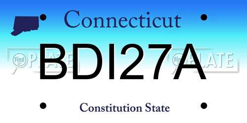 BDI27A Connecticut License Plate
