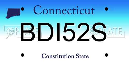 BDI52S Connecticut License Plate